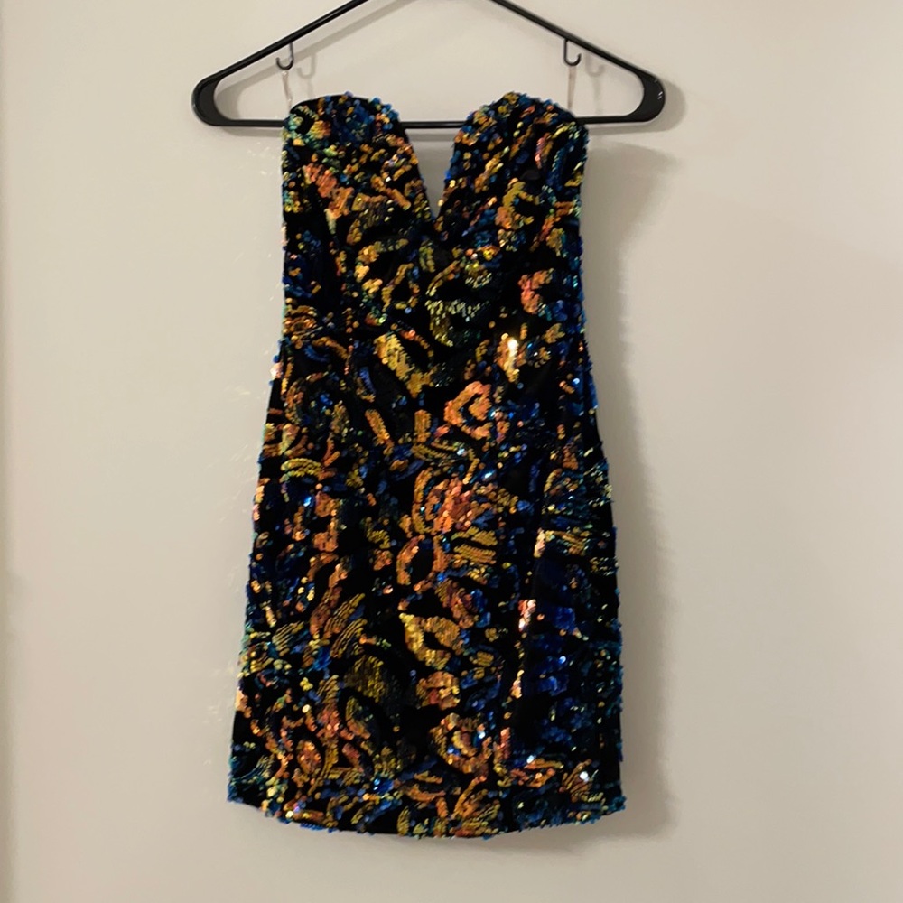 AKIRA two tone iridescent Sparkly dress